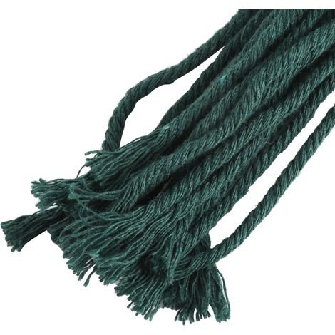 Porte-bouteille en corde de coton tricoté main style bohème, sac de rangement suspendu vert foncé