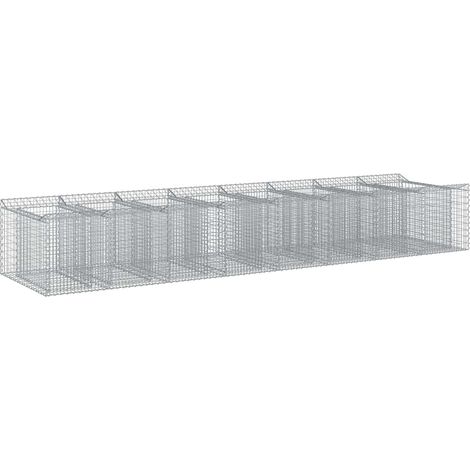 Gabionen-Hochbeet 3 pcs Silber vidaXL
