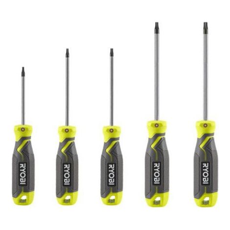 Ryobi RHSDST5 Magnet-Schraubendreher-Set, rutschfeste magnetische Spitzen, 5-teilig (1/5)