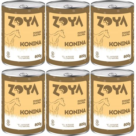 ZOYA Pferdefleisch-Dose Nassfutter für Hunde 6 x 800 g