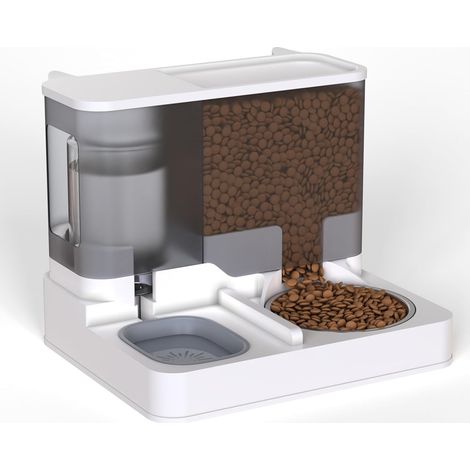 Automatischer 2-in-1-Futterautomat für Katzen, Alles-in-Einem-Futter- und Wasserspender, Futterautomat für Katzen und kleine Hunde, 3,8-l-Futterstation mit Schwerkraftfunktion für unterwegs zu Hause, 