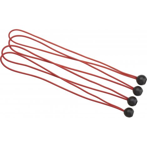 Set di 4 tensori a sfera in gomma, 4mmx40cm, rosso - THIRARD
