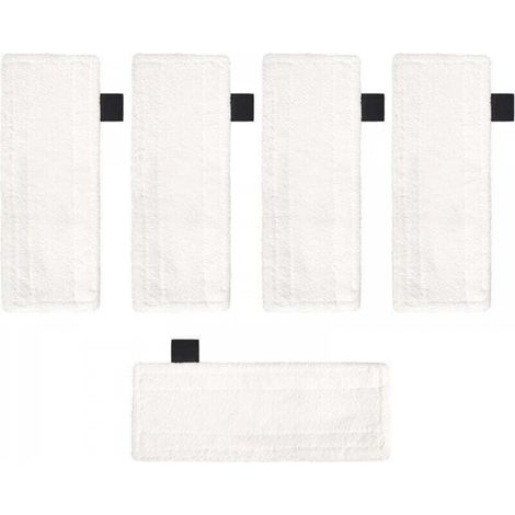 Lot de 5 Chiffons microfibre Bonnettes Microfibre pour nettoyeur vapeur pour Kärcher Easyfix SC1 SC2 SC3 SC4 SC5 SI4 EasyFix - Housse en microfibre lavable pour tous les sols (blanc) (1/5)