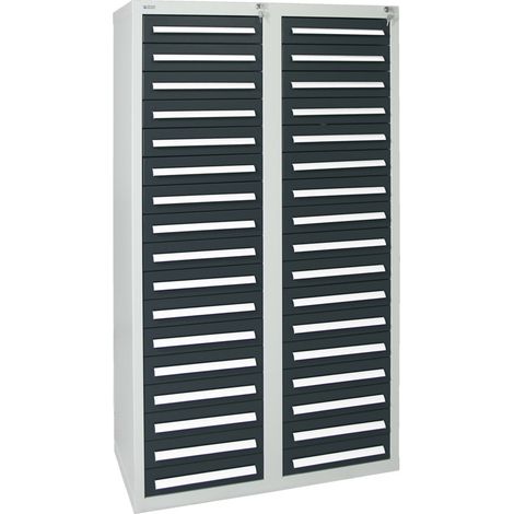 Stumpf Schubladenschrank Serie T-100/35-1, RAL 7035/7016, 34 Schubladen (1/3)