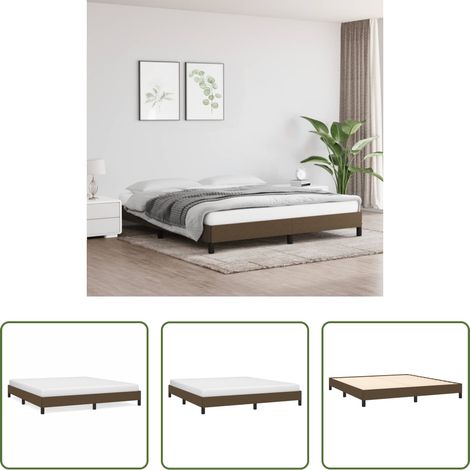 vidaXL Cadre de lit sans matelas marron foncé 160x200 cm tissu (1/5)