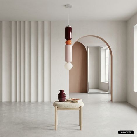 sweeek - Suspension intérieur céramique et verre Ø8cm bordeaux - Loly (1/3)