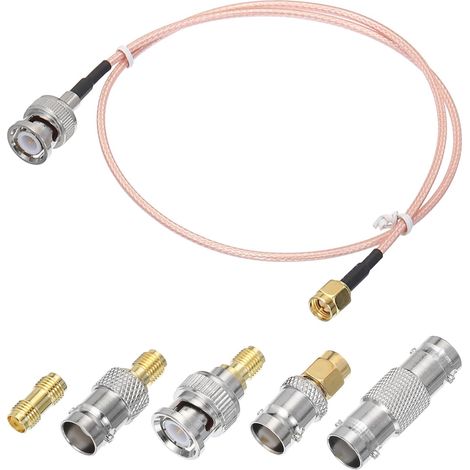 RG316 Coaxial Câbles SMA Mâle Vers BNC Mâle avec Adaptateur Faible Perte RF Coaxial Câble 1,6FT Orange (1/5)