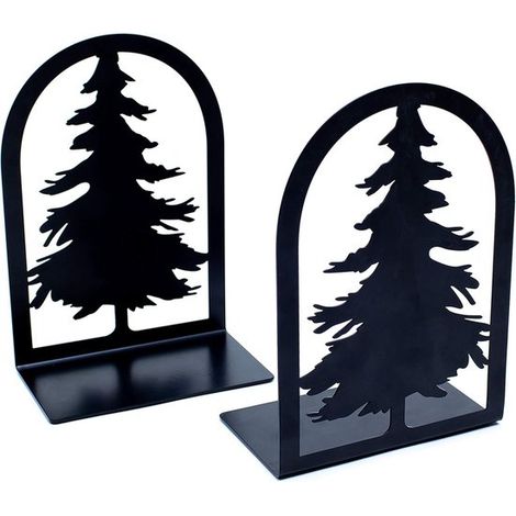 Set mit 2 Buchstützen L förmige, dekorative Buchstützen aus Eisen Durchbrochene Metallbuchstützen Rutschfest und rostfrei für Zuhause, Büro und B (1/5)