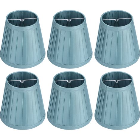 Abat-jour - Tissu + Métal - Pour Ampoule E14 - Diamètre Bouche Inférieure 14 cm - Vert - Lot de 6 (1/5)