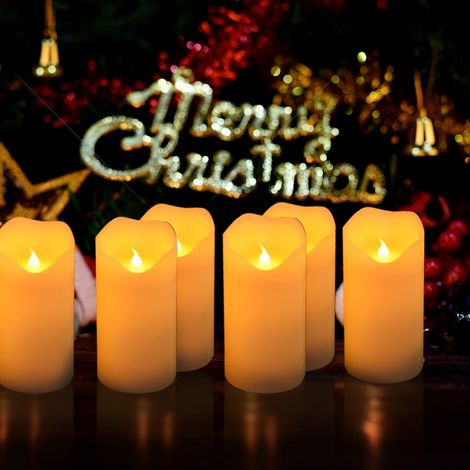 SJLERST 12 Pièces Bougies à LED, Bougies Chauffe Plat sans Flamme, Bougie Electrique Vacillante Décoration D'ambiance Intérieure & Extérieure pour Noël, Pâques, Mariage, Fête (piles incluses) (1/5)