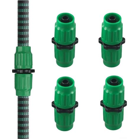 Kit d'extension de tuyau d'arrosage pour tuyau d'arrosage extensible de 1,6 cm de diamètre - Accessoires de réparation (4 pièces) (1/5)
