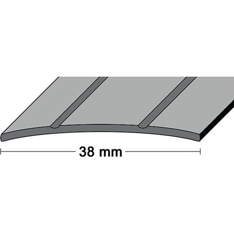 Riel de transición LM de 38 mm de largo de 90 cm de aluminio plateado con 2 ranuras en el centro de gel PG (Por 10)