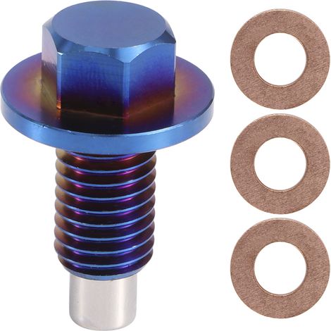 Bouchon de vidange magnétique en alliage d'aluminium pour carter d'huile, adaptateur de raccord M12x1.75 (1/5)