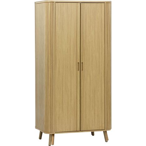 sweeek - Schrank Holzlook mit Regal und Kleiderstange