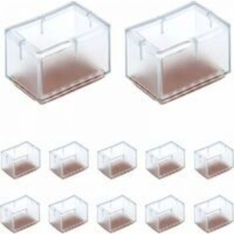 12 Pcs Protection Pied de Chaise Rectangle en Silicone pour Jambes de Chaise/Table/Sofa Largeur 24-30mm x Longueur 39-47mm,Protection plaque de cuisson (1/5)