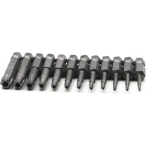 Ensemble de 12 forets hexagonaux de 1/4 pouce et embouts de tournevis en acier de 50 mm de long, compatibles avec les perceuses électriques et les visseuses à percussion. (1/5)