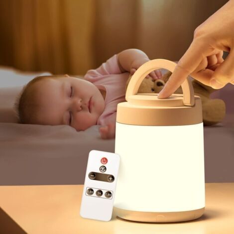 Veilleuse pour enfants, chevet de chambre coloré, minuterie télécommandée rechargeable, gradation douce, veilleuse pour filles, lampe de chevet, cadeau pour bébé fille (1/4)