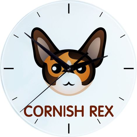 Cornish Rex - Reloj de MDF con gráficos e inscripción de Art-Dog (1/4)