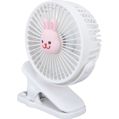 Kinderwagen-Ventilatorclip, USB-Anschluss, Cartoon-Design, 3 Geschwindigkeitsstufen, tragbar, modisch, verstellbar, Typ 1 (1/5)