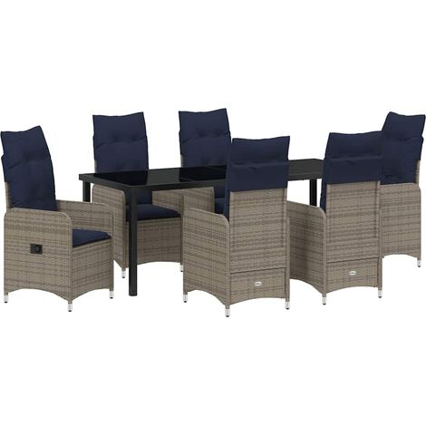 Maison Exclusive - Set da Pranzo per Giardino 7 pcs Nero polyrattan