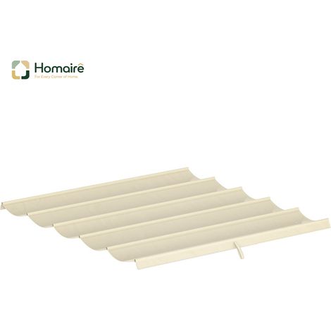 HOMAIRE Ersatzdach für 3x3m Pergola einziehbar mit Regenabflusslöchern wetterfest Polyester Cremeweiß