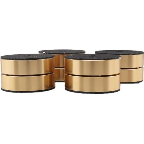 4 Pièces HiFi Haut-Parleur Isolation Pieds Coussinets Support Pieds Aluminium Amortisseur de Vibrations 40X23mm Or (1/5)