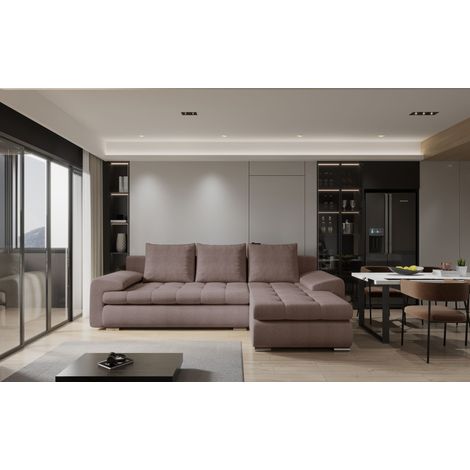 Kaiser Möbel Elegantes und modernes Ecksofa TOMI Abriamo Rosa Rechts (1/4)