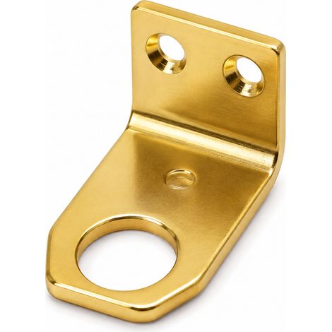 INCONTRO AD ANGOLO PER CRICCHETTO SOPRALUCE- - mm.24x44x22h. ottone lucido - 5 pezzi