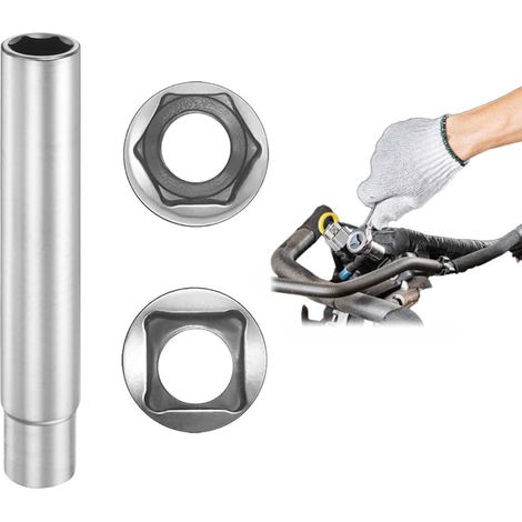Douille Longue 13mm pour Bougie de Préchauffage, Carré 3/8, Longueur 120mm, Douille Hexagonale en Acier Chrome-Vanadium pour Réparation Automobile et Moteur Diesel (1/5)