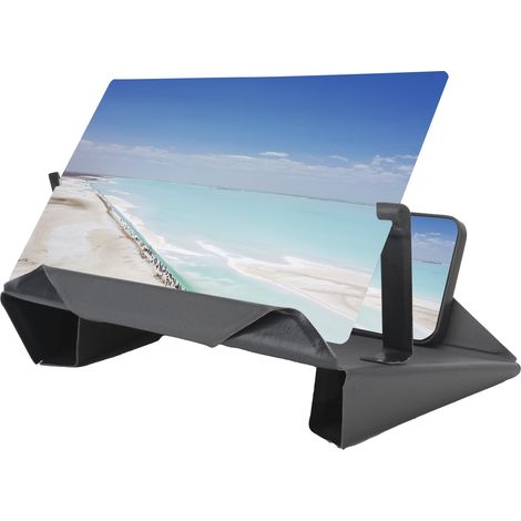 Amplificateur d'écran pour téléphone portable 10 pouces, loupe d'écran pliable 9D avec protection oculaire, noir