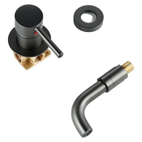 Robinet de lavabo, monté au mur, design épuré, Gunmetal -150MM (1/2)