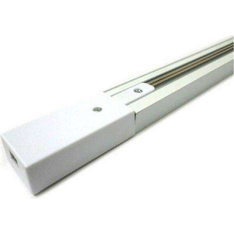 Trade Shop - Binario 2mt Elettrificato 2poli Rinforzato Monofase Bianco Faro A Pista Pista-2b - (1/3)