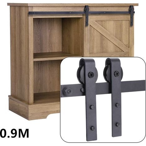 – Kit de rail pour porte coulissante 90 cm – Acier au carbone – Capacité 100 kg – Système silencieux et compact pour espaces réduits (1/5)