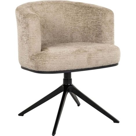 Fauteuil Pivotant Cheyenne Design Contemporain - Beige chiné à texture effet soie (1/5)