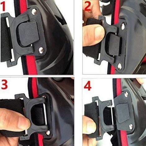 Genouillère Moto Cross Protection Genoux Genouillères De Moto hors Route, Équipement De Protection Des Genoux (Noir et Rouge) (1/4)