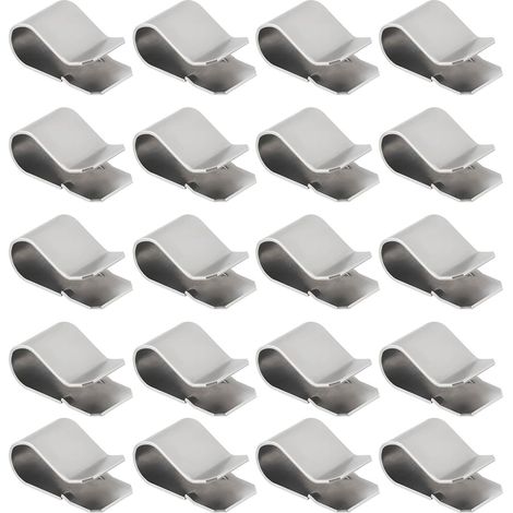 Lot de 30 Clips de Fixation en Acier Inoxydable pour Tige de Lumière Clip à Ressort pour Grille Clip en U 21,4 X 12 Mm Ton Argent pour Tuyau de 3,5 Mm (1/5)