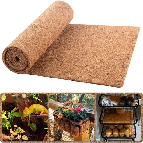 Rouleau de revêtement en Coco naturel 100x50cm, feuilles de revêtement en fibre de coco épaissie, tapis en Coco pour la décoration de jardin (1/5)