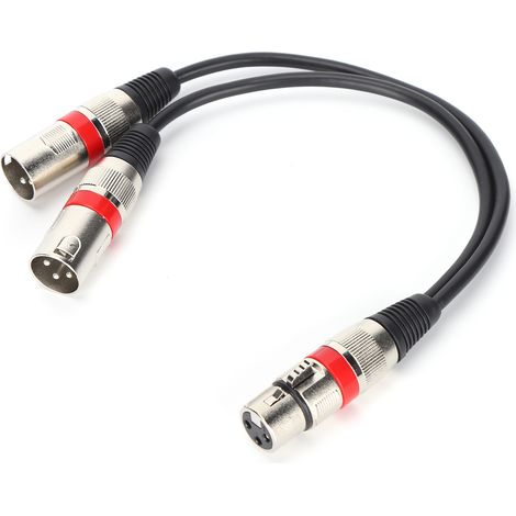 Câble JORINDO JD6070 XLR femelle vers double XLR mâle, répartiteur de type Y, câble audio et microphone, 0,3 m (1/4)