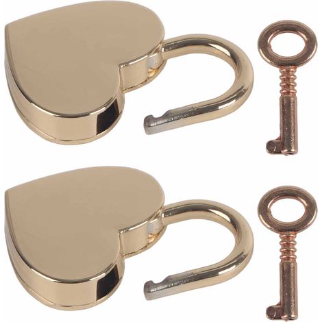 Vente directe du fabricant de cadenas en forme de cœur, cadenas antique en forme de cœur 3039 mm, cadenas décoratif, couleur or rose personnalisable. (1/5)