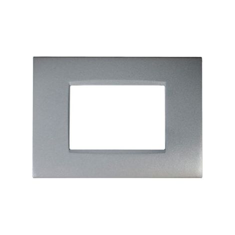Placca Metallo 3M Posti Grigio Chiaro compatibile Bticino Living Light Air