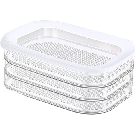 Boîte de conservation pour charcuterie au réfrigérateur, nouveau modèle 2025, boîte de rangement empilable avec couvercle, sans BPA, idéale pour conserver le bacon, la charcuterie et le fromage. (1/5)