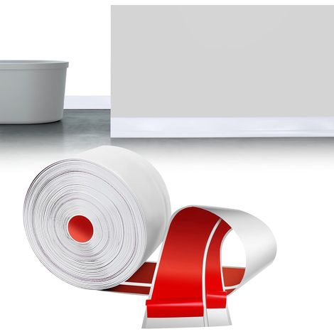 Plinthe Souple Autoadhésive Blanc Pvc Plinthe Adhesive 50x20mm 3m  Plinthe Autocollante Ruban, Flexible Moulure Murale Plinthe Pliable PVC Souple pour Revêtement de Sol, Montage Facile (1/5)