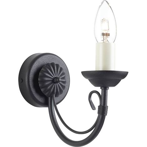 Lampada da parete luce acciaio nero classico lampada da corridoio L 9,2 cm 1 fiamma (1/4)