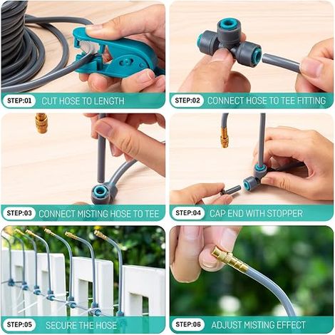 360° Automatic Garden Irrigation System with Precise Flow Control Watering System Cooling System for Greenhouse, Raised Bed, Patio, Balcony Potted Plants (1/4)