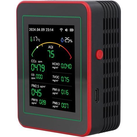 Air Quality Monitor, PM2.5 HCHO Sensor, Color Screen, Tuya App, Home Office (1/5)