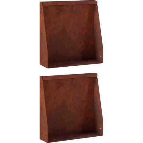 vidaXL Muro de Contención 2 uds. 40 x 12 x 40 cm Acero oxidado Oxidado (1/2)