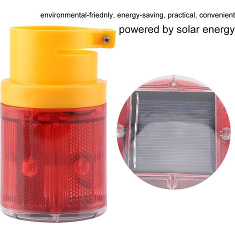 Solarbetriebene LED-Blinkleuchte, rotes Stroboskoplicht für Außenalarmanlagen, wasserdichtes Notsignal, drahtloses, autarkes Notlicht (1/5)