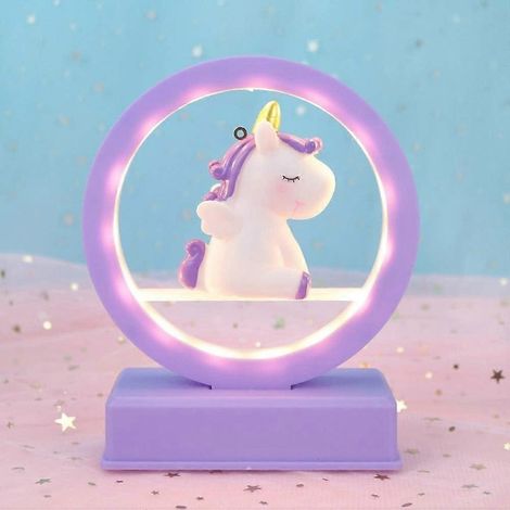 Veilleuse LED, boîte à musique licorne avec lumière LED, lampe de table licorne pour anniversaire d'enfant (Noël) (1/3)