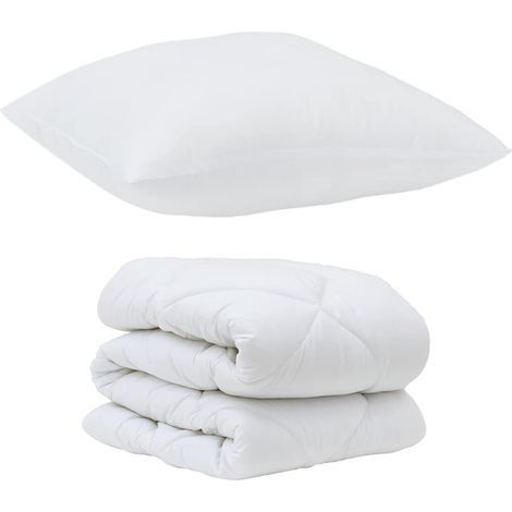 Ensemble de Duvet avec oreiller 2 pcs，Couette Blanc Microfibre CFW88053 (1/5)