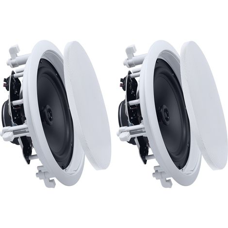 Enceinte Encastrable Plafond 203,2 mm Enceintes de Plafond 1 Paire pour Intérieur Humide, Home Cinéma, Porche Couvert, avec Son Hi-Fi, Puissance de Crête Simple 150 W, 2 Voies Montage Affleurant (1/5)